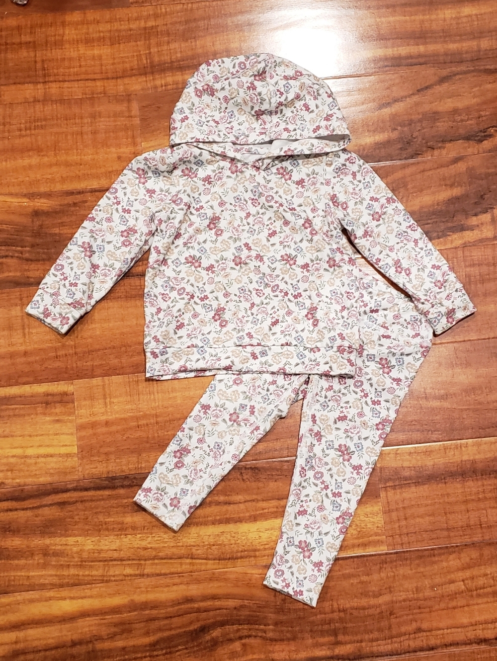 Janie and Jack VGUC 18-24 months floral hoodie sweatshirt and leggings set